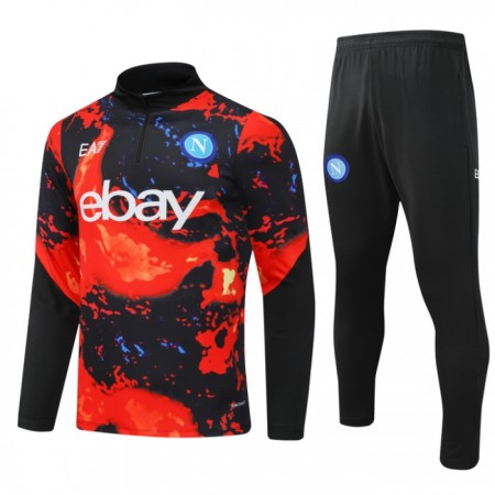 Tréninkový Mikina SSC Neapol Čtvrt Zip Červená 2024-25 - Dětské Tréninkový Mikina SSC Neapol Čtvrt Zip Červená 2024-25 - Dětské